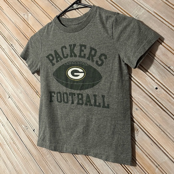 NFL Green Bay Packers Kids Gray Short Sleeve Tee Football Fan Shirt - Picture 2 of 5